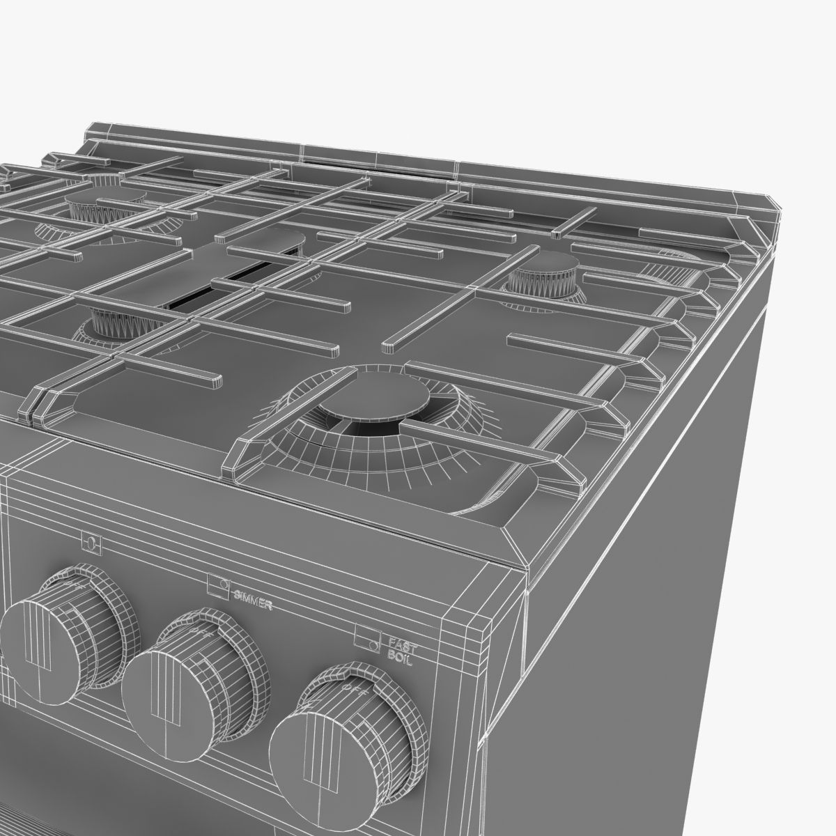 Electrolux EI30GF45QS gas range front control freestanding 3D model_6