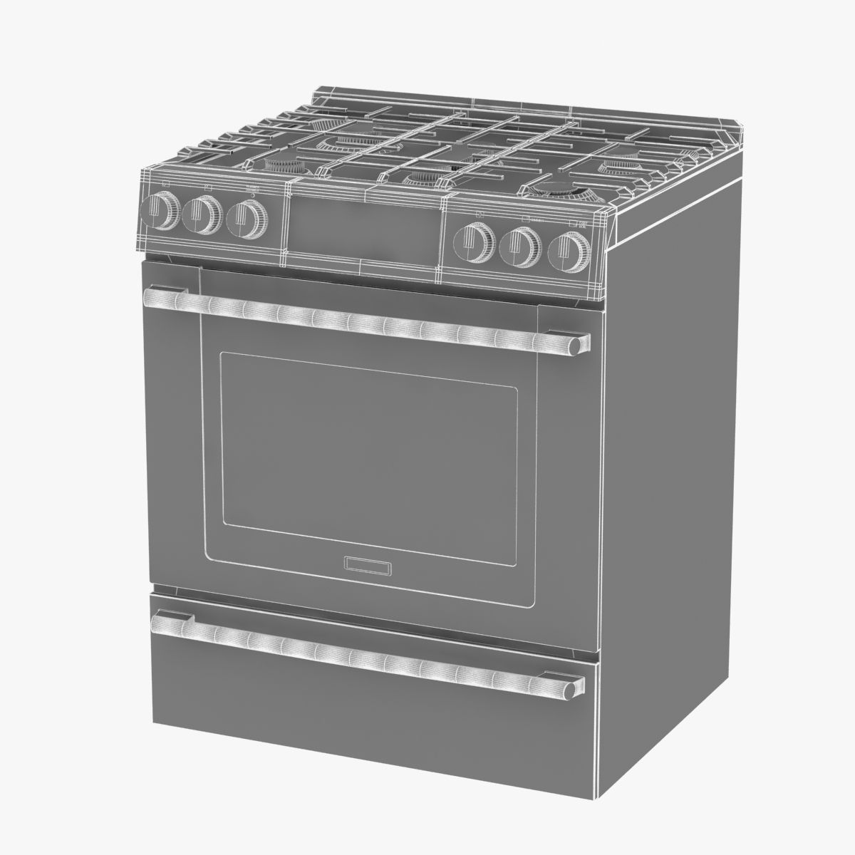 Electrolux EI30GF45QS gas range front cont... 3D Model .max .obj .3ds