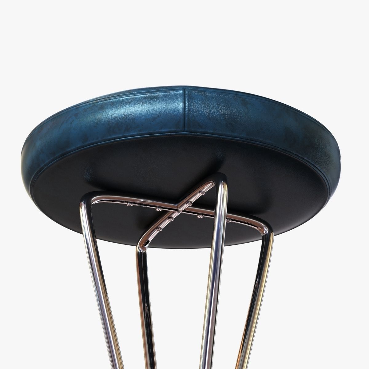 Bar Stools in Leather Designed by Piet Hein for Fritz Hansen 3D model_3