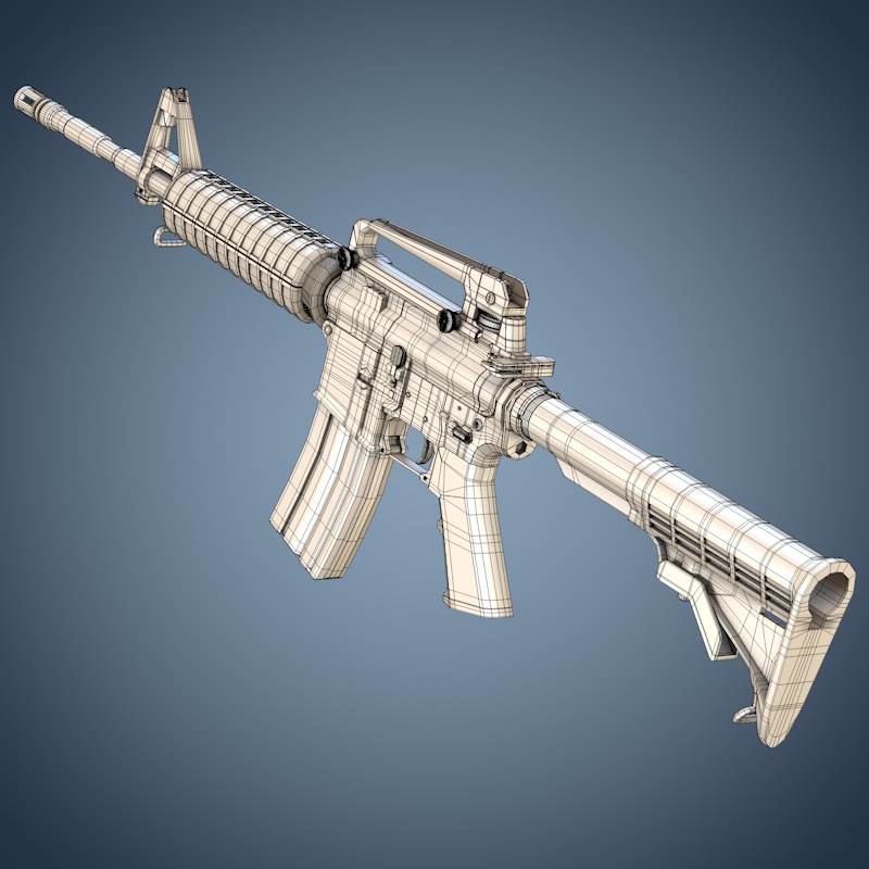 M4A1 assault rifle 3D model_8