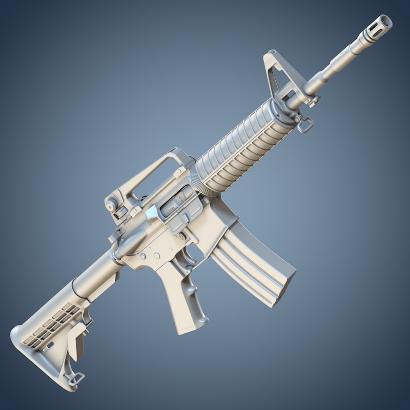 M4A1 assault rifle 3D model_7