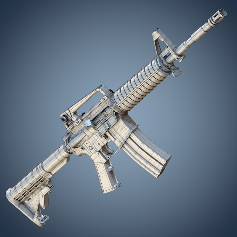 M4A1 assault rifle 3D model_9