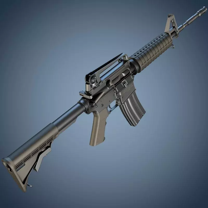 M4A1 assault rifle 3D model_0