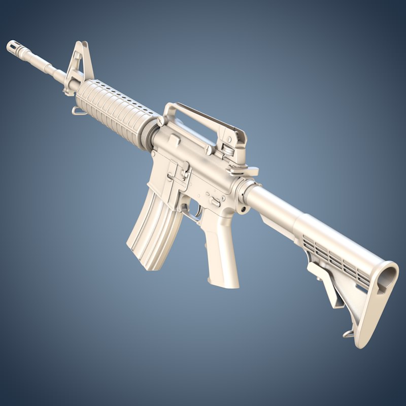 M4A1 assault rifle 3D model_5