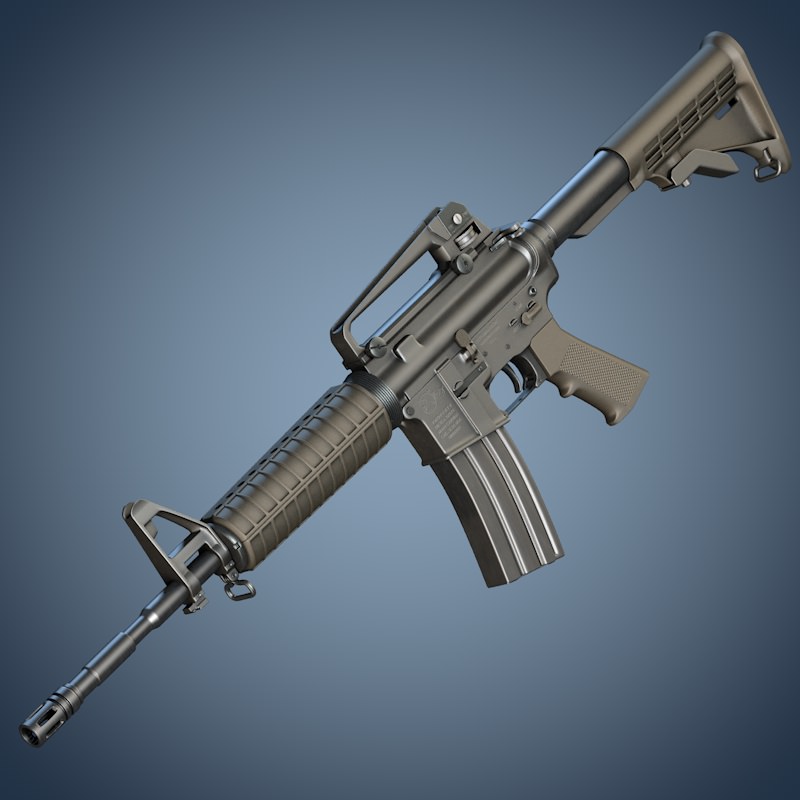 M4A1 assault rifle 3D model_1