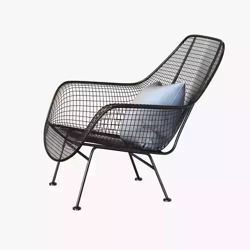 Mid-Century Sculptura Garden Lounge Chair by Woodard 3D model