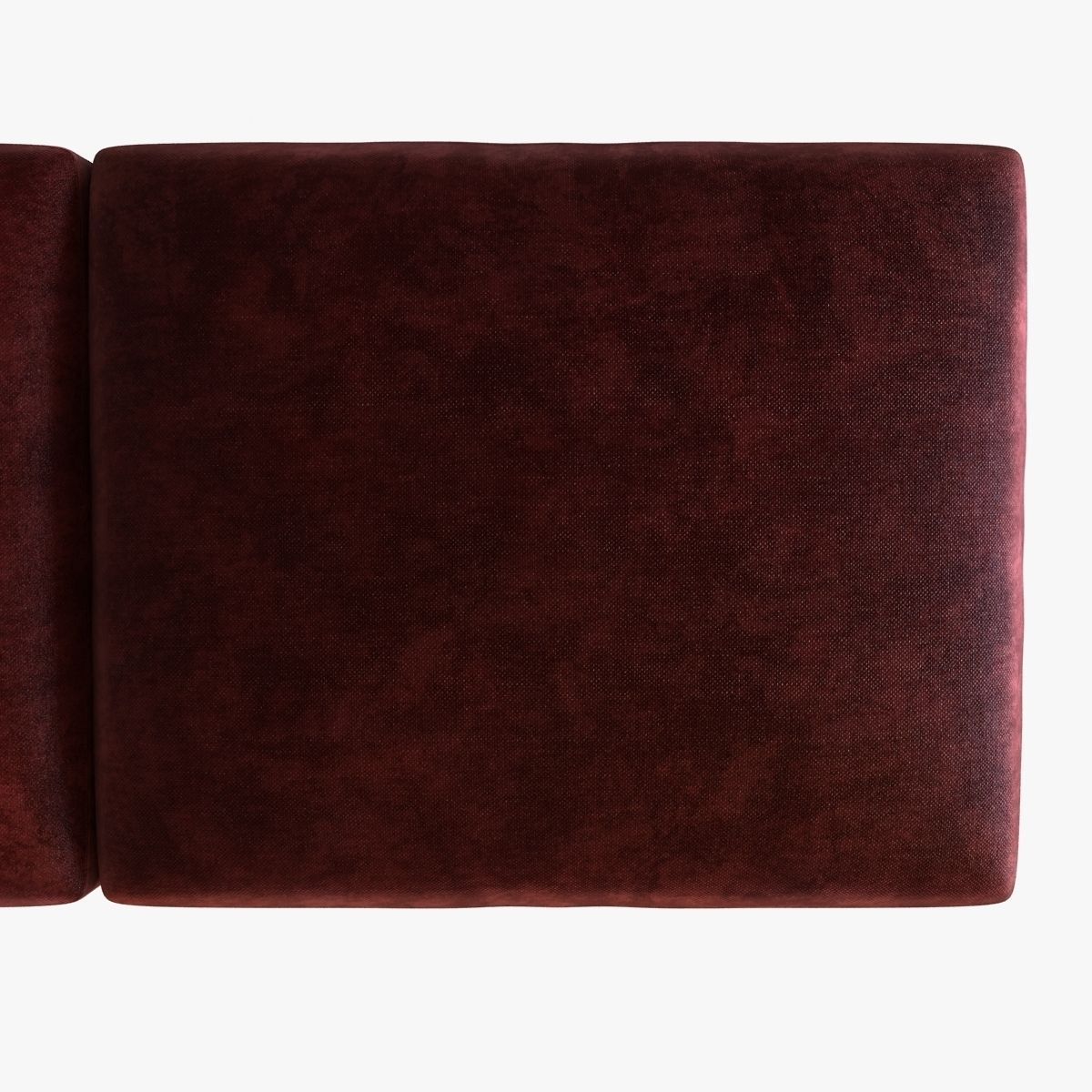 velvet rectangular ottoman 3D model_5