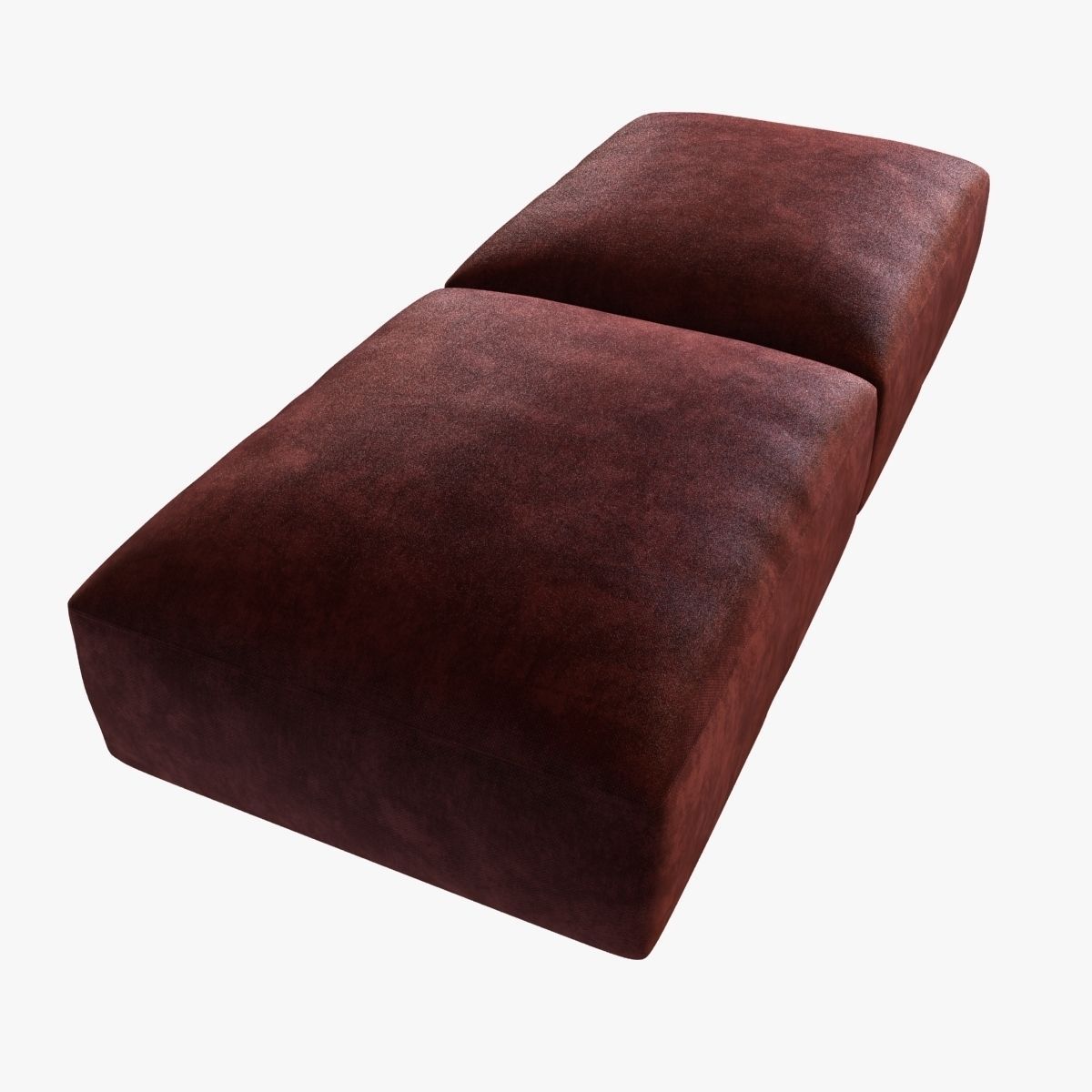 velvet rectangular ottoman 3D model_1
