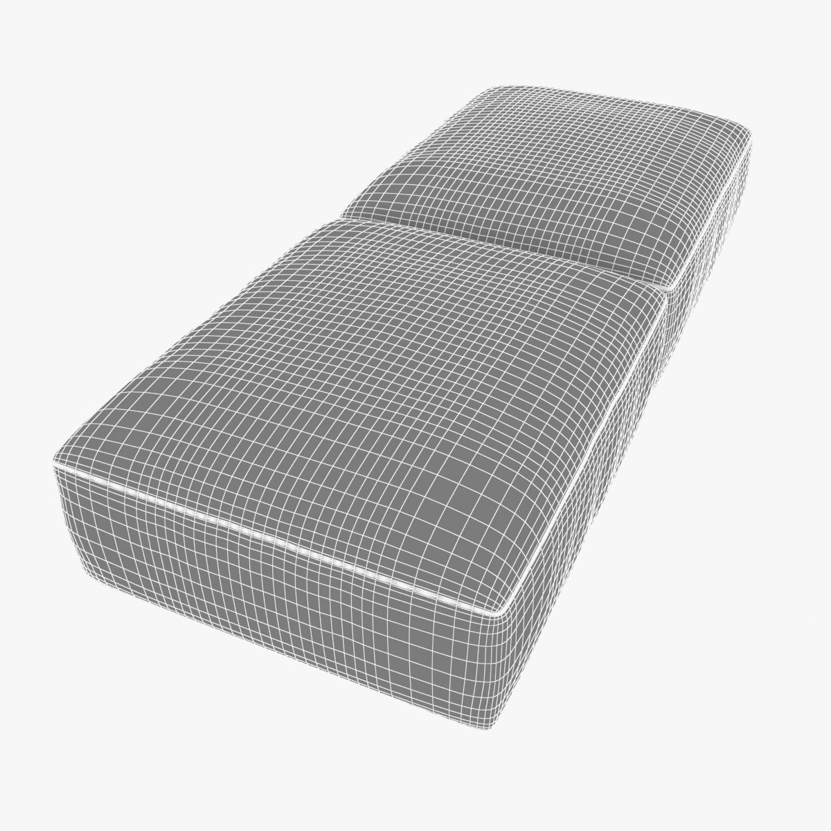 velvet rectangular ottoman 3D model_8
