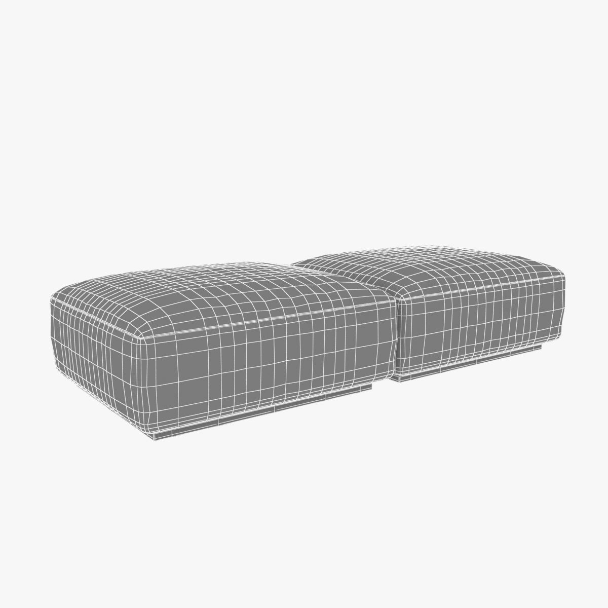 velvet rectangular ottoman 3D model_6