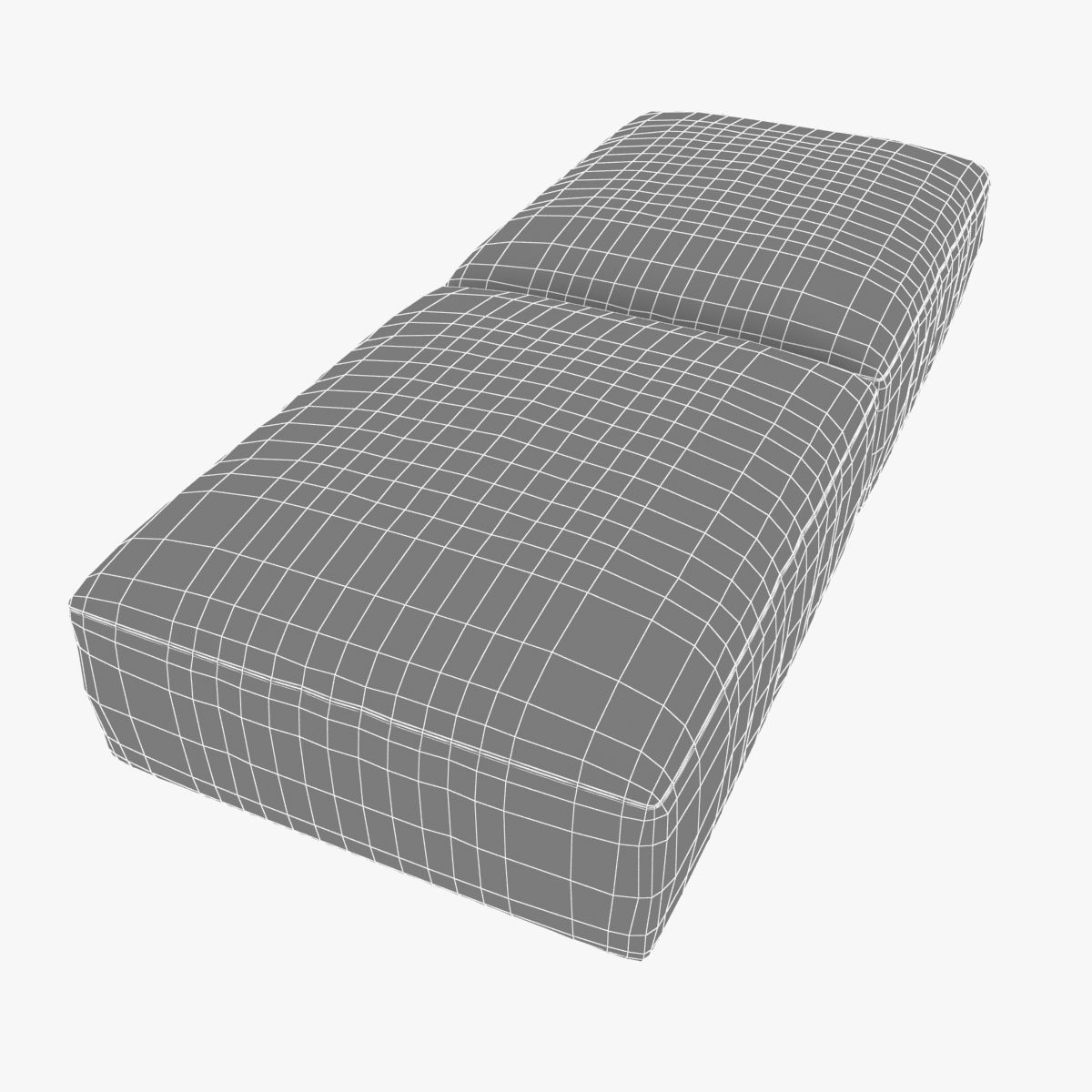 velvet rectangular ottoman 3D model_4
