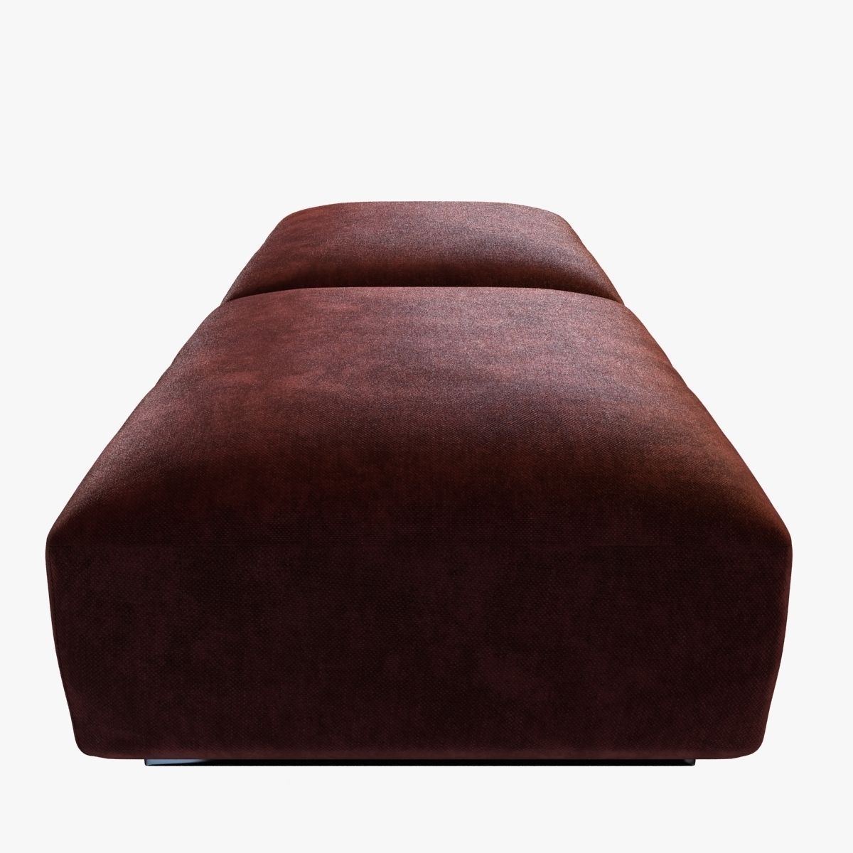 velvet rectangular ottoman 3D model_3
