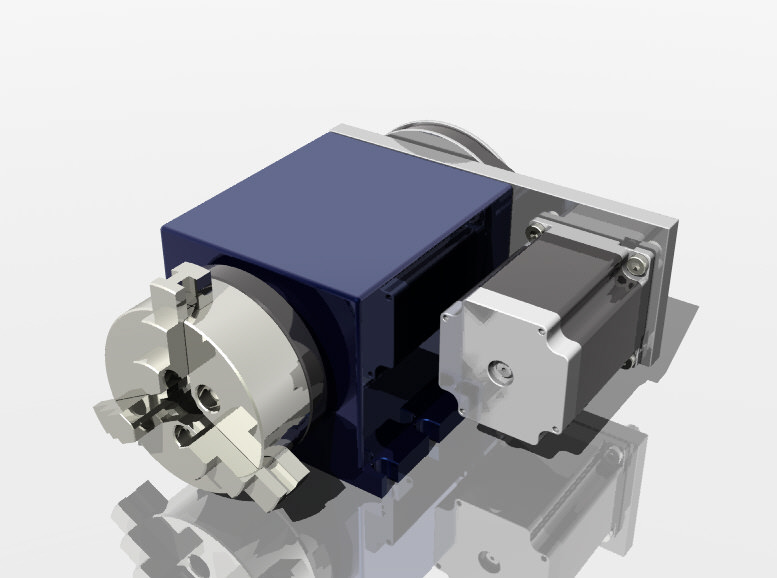 CNC Router Rotational Axis the 4th Axis A axis 3D model_2