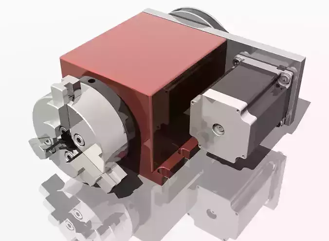 CNC Router Rotational Axis the 4th Axis A axis 3D model
