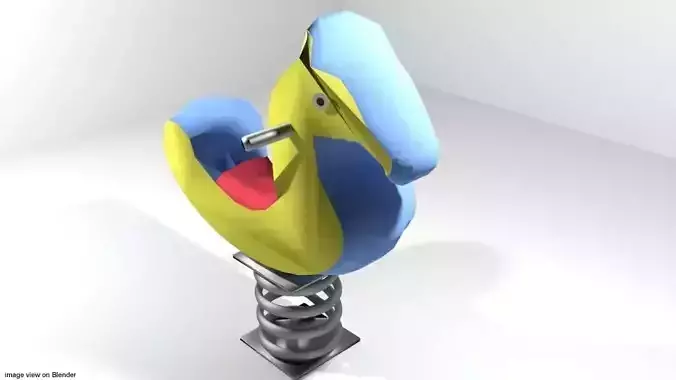 Playground Element - Spring Horse 3D model