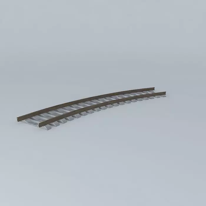 Eco Rail Track Short Curve Concrete Sleepers Free 3D model_0