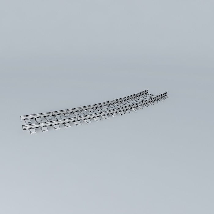 Eco Rail Track Short Curve Concrete Sleepers Free 3D model_4