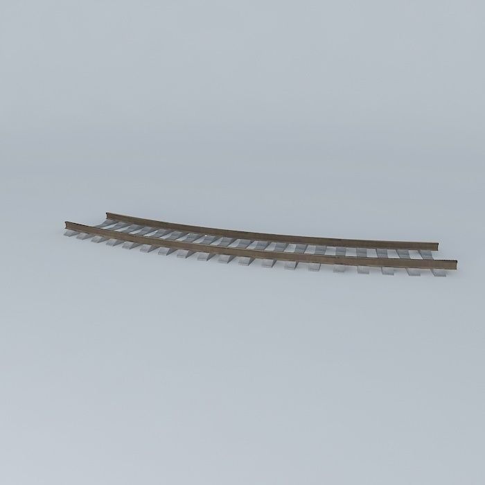 Eco Rail Track Short Curve Concrete Sleepers Free 3D model_1
