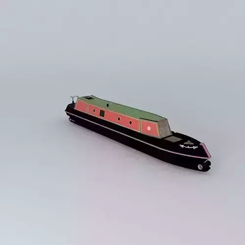 NarrowBoat British Waterways  Mylyn  65 foot Tug UK Free 3D model