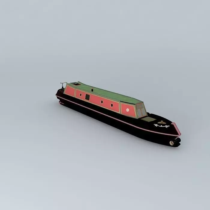 NarrowBoat British Waterways  Mylyn  65 foot Tug UK Free 3D model_0