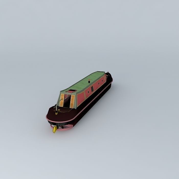 NarrowBoat British Waterways  Mylyn  65 foot Tug UK Free 3D model_1