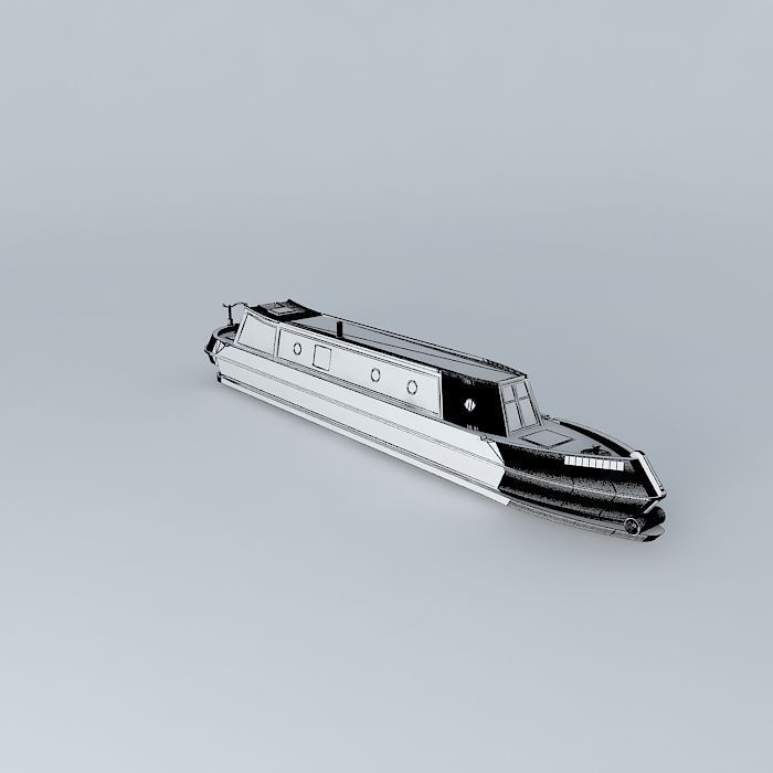 NarrowBoat British Waterways  Mylyn  65 foot Tug UK Free 3D model_3