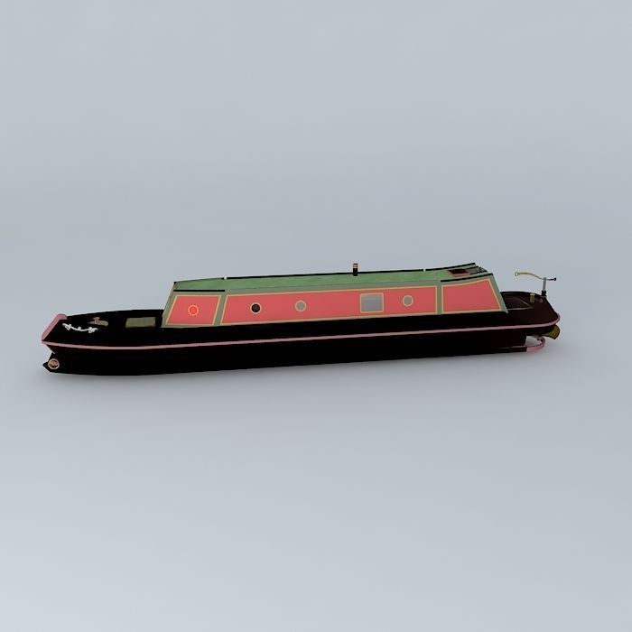 NarrowBoat British Waterways  Mylyn  65 foot Tug UK Free 3D model_2