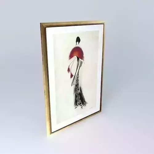 Lady with Red Fan  2   By Marilyn Robertson 