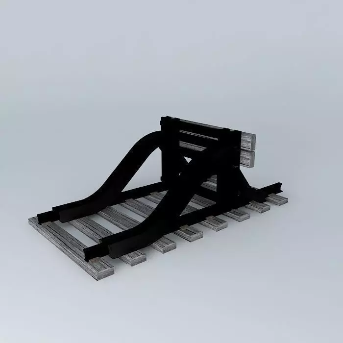 Eco Rail Track Buffers Old Wooden Split Sleepers Free 3D model