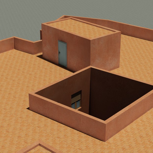 Building apartment with balconies Low-poly 3D model_12