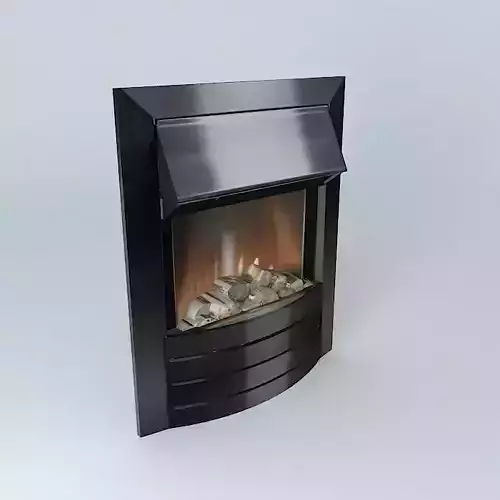 Black Satin Electric Flame Fire Free 3D model