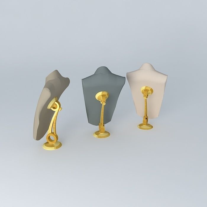 Ladies Necklace Display Busts Free 3D model_1