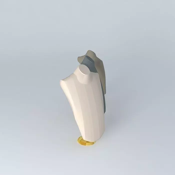 Ladies Necklace Display Busts Free 3D model_0