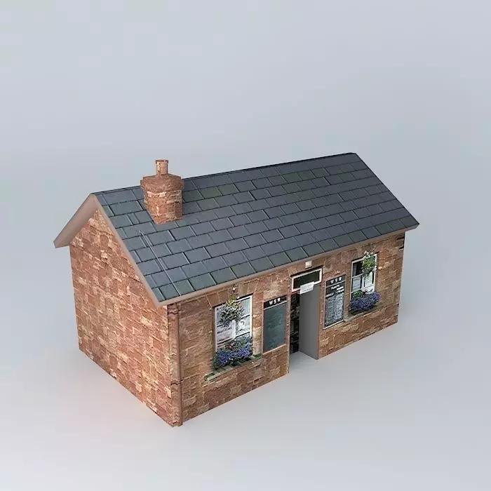 Eco Rail Track Booking Office Old Steam Days Free 3D model