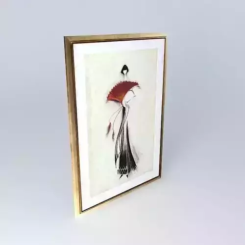 Lady with Red Fan  By Marilyn Robertson...