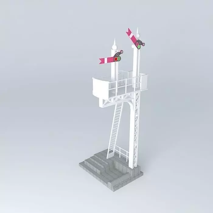 Eco Rail Track Signals Old Steam Days Free 3D model