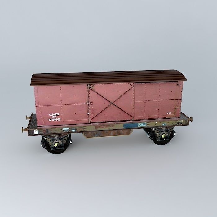 Eco Rail Track Box Van Dummy Old Steam Days Free 3D model_2