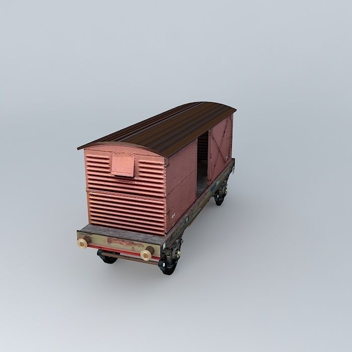 Eco Rail Track Box Van Dummy Old Steam Days Free 3D model_1