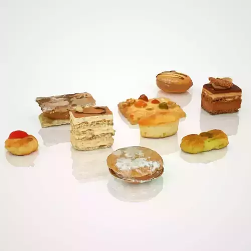 Cookie Collection pastries Low-poly 3D model