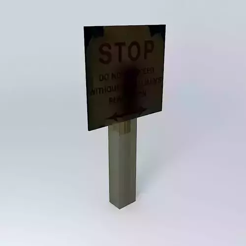 Eco Rail Track STOP Sign Dummy Old Steam Days Free 3D model