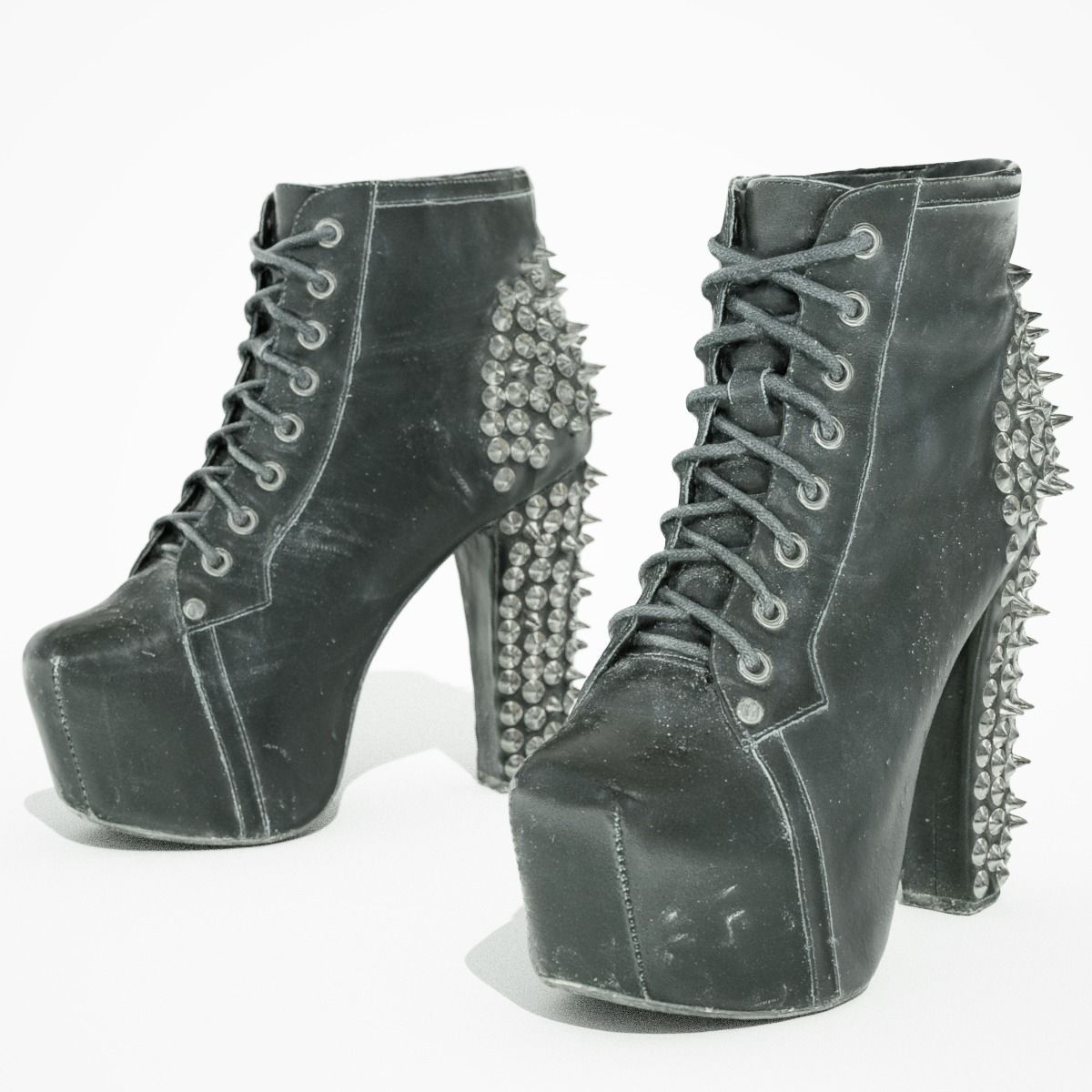 Studded Boots Low-poly 3D model
