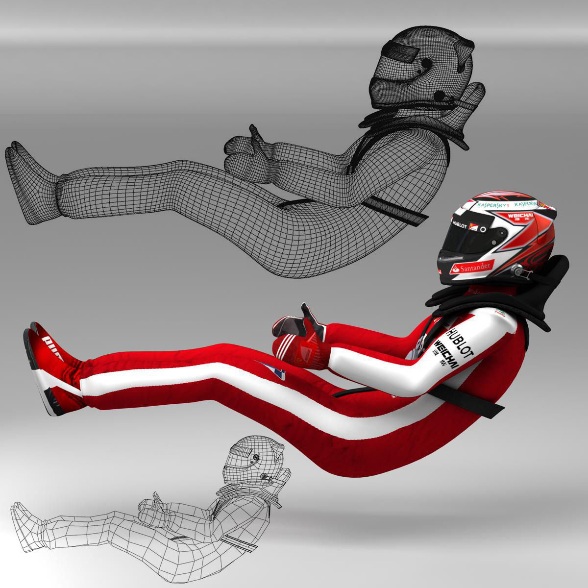 Kimi Raikkonen 2015 Low-poly 3D model_2