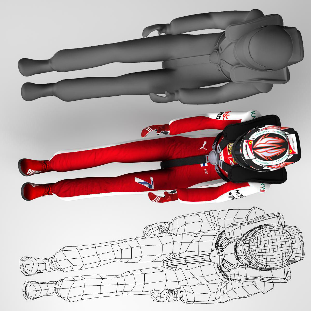 Kimi Raikkonen 2015 Low-poly 3D model_1