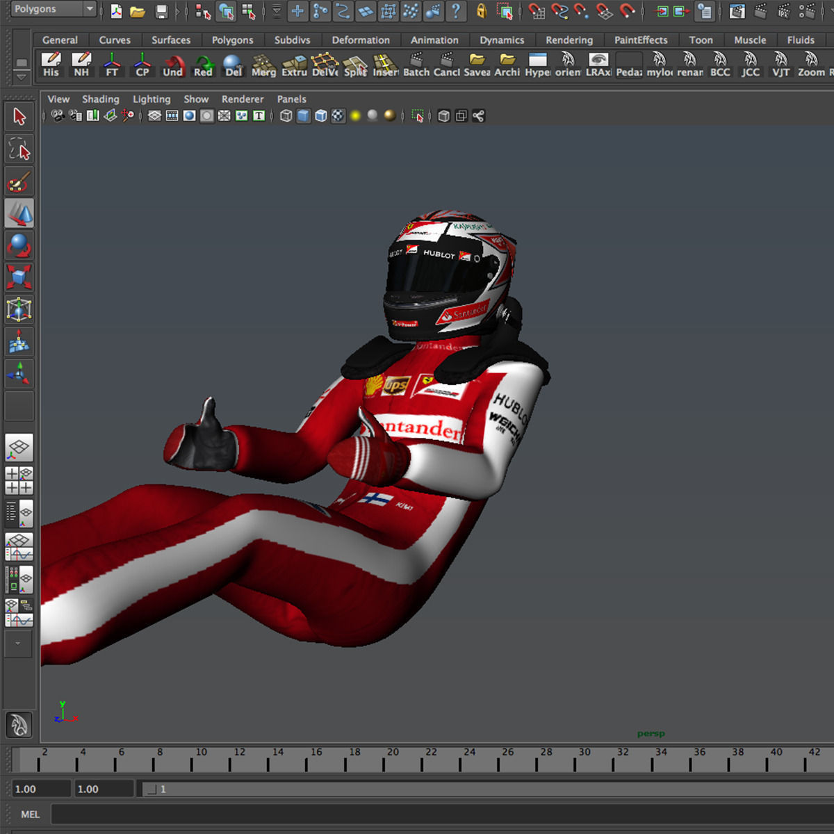 Kimi Raikkonen 2015 Low-poly 3D model_9