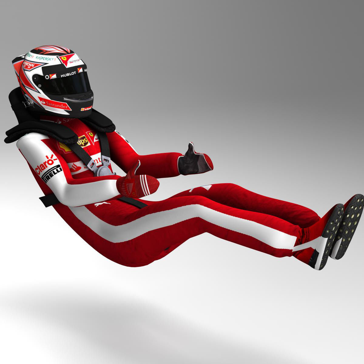 Kimi Raikkonen 2015 Low-poly 3D model_3