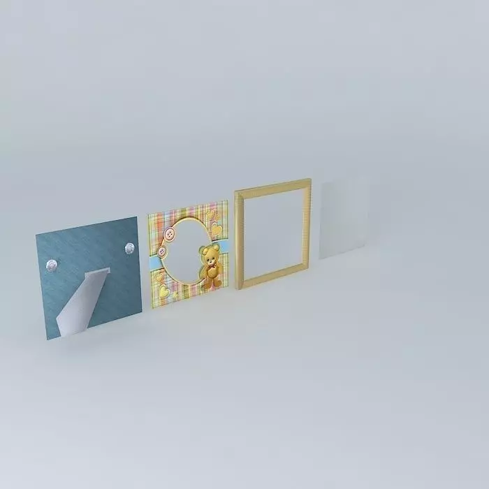 Picture Frame Bespoke Teddy Time for a Baby Boy Free 3D model_0