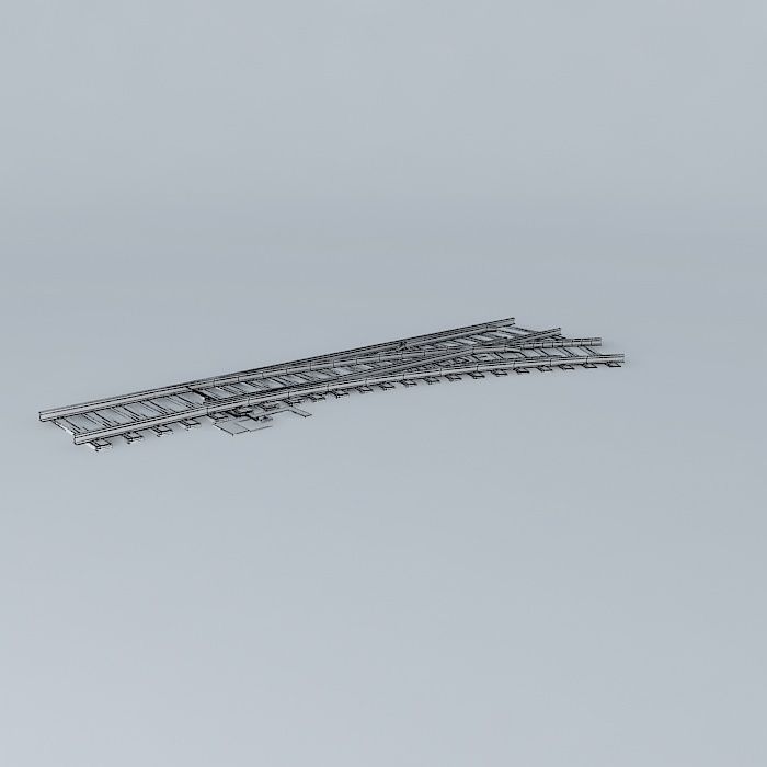 Eco Rail Track Points Old Wooden Split Sleepers Free 3D model_3