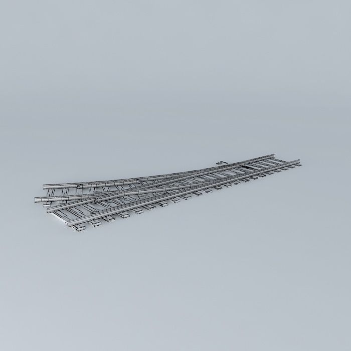 Eco Rail Track Points Old Wooden Split Sleepers Free 3D model_4