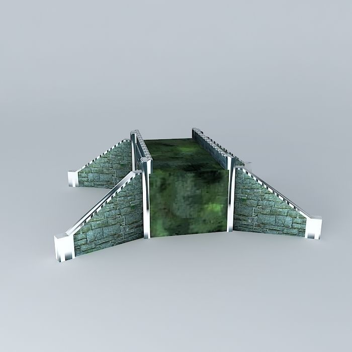 Eco Rail Track Brick Bridge 1 DummyOld Steam Day Free 3D model_2