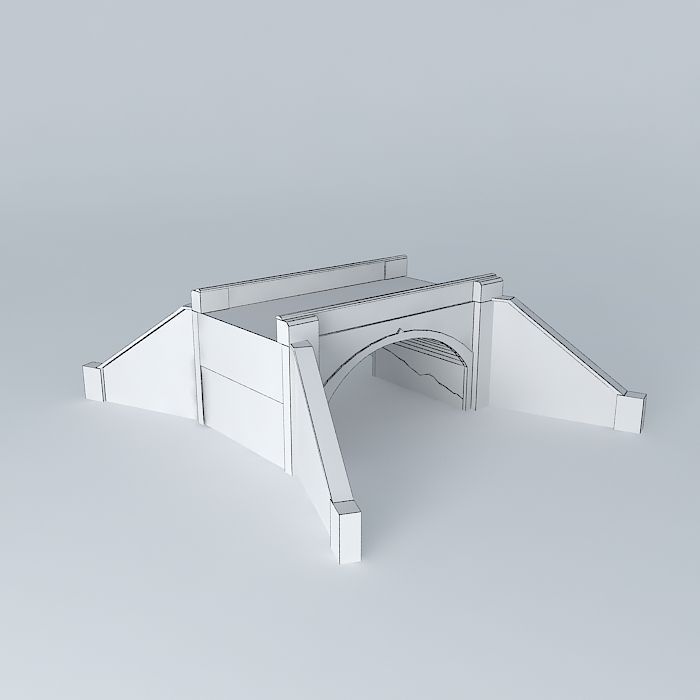 Eco Rail Track Brick Bridge 1 DummyOld Steam Day Free 3D model_4